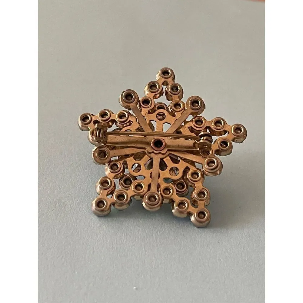 Vintage brooch aurora borealis gold tone